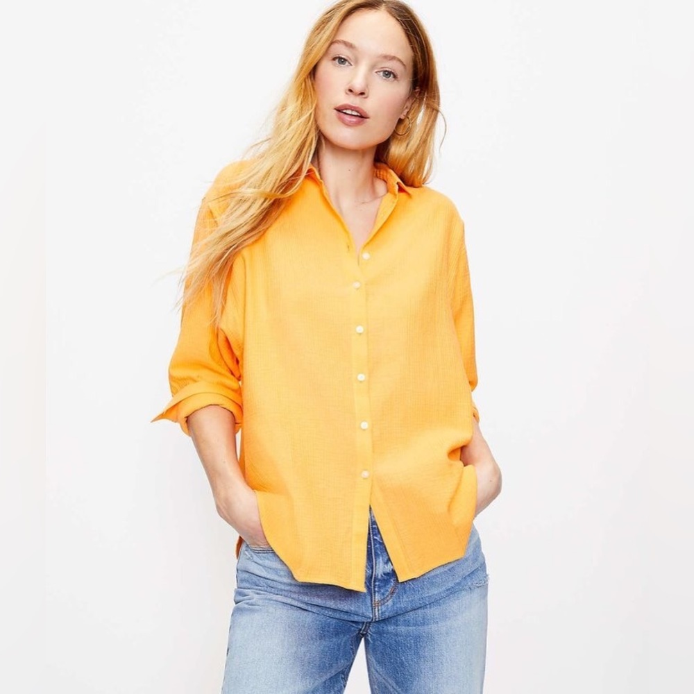 LOFT Dolman sleeve relaxed button down Size XL